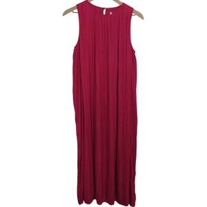 Banana Republic Women Sz S Elegant Berry Crystal Pleated Midi Dress
